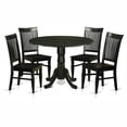 thumbnail image 2 of East West Furniture Dublin 5 Piece Drop Leaf Dining Table Set with Weston Wooden Seat Chairs, 2 of 2