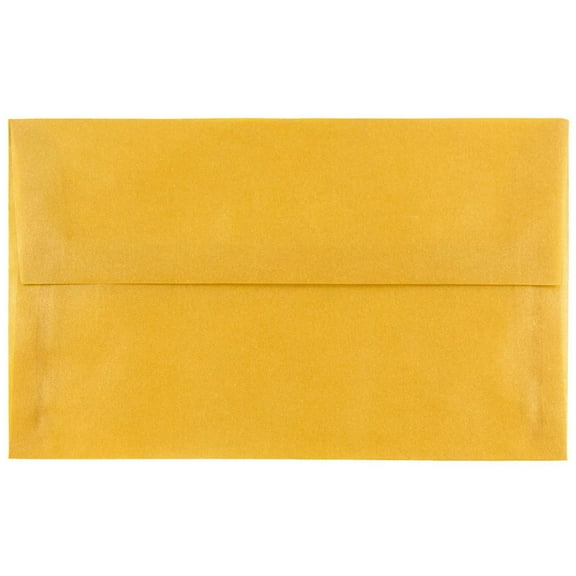 JAM Paper A10 Translucent Envelopes, 6 x 9 1/2, Gold, 50/Pack