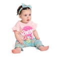thumbnail image 6 of Barbie Baby Girls Ruffle Top and Flare Leggings with Bow Headband Set, 3-Piece, Sizes 0/3M-24M, 6 of 9