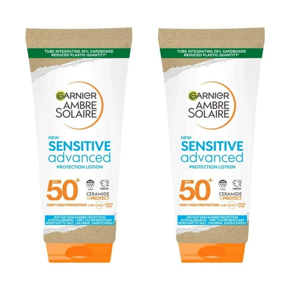 Garnier Ambre Solaire Sensitive Advanced Sun Cream SPF 50 175 ml /5.9 fl oz 2 Pack