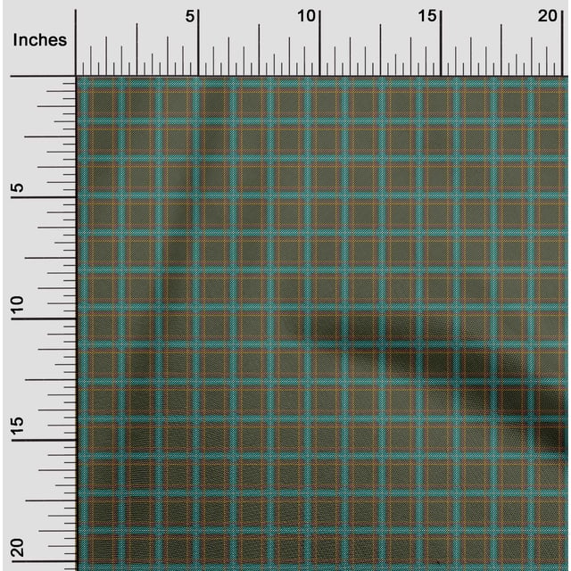 oneOone Cotton Poplin Fabric Tartan Check Print Fabric By Yard 42 Inch Wide