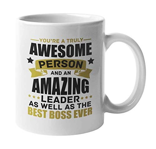 BEST BOSS EVER Coffee Mug #1 Boss Gift for Manager Funny Work Office Cup for Men 