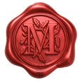 thumbnail image 1 of Adhesivos Yoption Wax Seal con Letra M de color rojo metálico, 50 unidades, 1 of 7