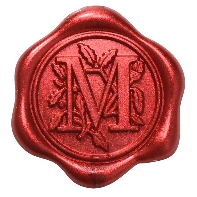 Adhesivos Yoption Wax Seal con Letra M de color rojo metálico, 50 unidades