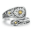 thumbnail image 7 of Sterling Silver Sunflower Spoon Ring - Adjustable Vintage Boho Ring for Women, Handcrafted Antique Flower Thumb Ring, Romantic Valentine's Gift, 7 of 7