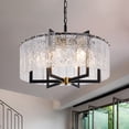 thumbnail image 6 of 23.6" French style Modern Crystal Chandelier - Black Wrought Iron Ceiling Light with 6 E14 Sockets (Bulbs Excluded) & 27.5" Adjustable Chain, 4.7" Ceiling plate Mount for Dining Room Living Room, 6 of 10