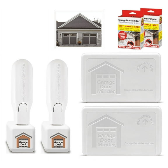 Garage Door Minderâ„¢ Combo-Set Monitors 2-Doors Wireless Garage Open Monitor No Wifi No Wires No Passwords
