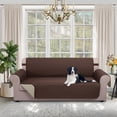 thumbnail image 2 of U-NICE HOME Reversible Sofa Cover 3-Seater, Washable, Water Repellent, Elastic Straps, Chocolate/Beige, 2 of 6