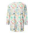 thumbnail image 5 of TSADFHJI Hauts pour Femmes Élégants TG Mode Dames Imprimé Saint-Patrick Décontracté Manches 3/4 Col Rond T-Shirt Haut S, 5 of 5