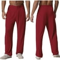 thumbnail image 5 of YiZYiF Men's Latin Dance Pant Salsa Rumba Tango Competition Ballroom Practice Pants Trousers Burgundy M, 5 of 5