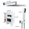 thumbnail image 4 of 12" LED Chrome Shower Faucet System Set Square Shower Head W/Handheld Mixer Tap, 4 of 13