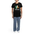 thumbnail image 4 of CafePress - Irish Chicago Women's Dark Pajamas - Women's Short Sleeve Print T-Shirt and Pants Dark Cotton Pajama Set, 4 of 7
