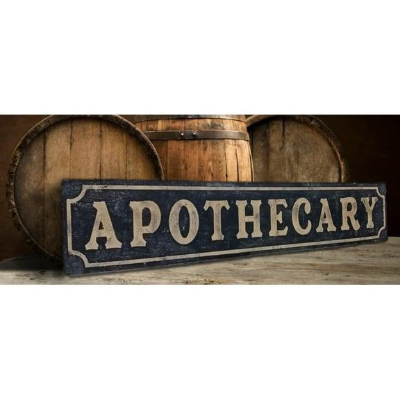 Framed Sign Wall Hanging Wood Sign Apothecary Wood Sign Antique Style Farmhouse Home Decor For Indoor And Outdoor Rustic Holiday Gift Party Place Wood Sign 4x16 Inches