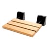ALFI brand ABS16S-BM Black Matte 16" Wide Foldable Teak Shower Seat with Square Hardware
