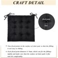 thumbnail image 5 of 4 Pack Chair Cushions for Dining Office Kitchen Chairs 19x19 Black Velvet Seat Pads with Ties, 5 of 6