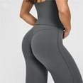 thumbnail image 3 of Leggings de entrenamiento for mujer, pantalones de Yoga sin costuras, de pierna ancha, acampanados, de cintura alta, suaves, sin costura frontal, gimnasio, Control de barriga, 3 of 5
