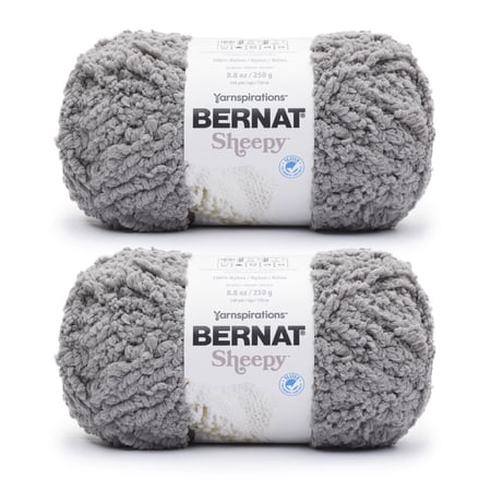 Bernat® Sheepy™ #6 Super Bulky Nylon Yarn, Vapor Gray 8.8oz/250g, 149 Yards (2 Pack)