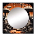 thumbnail image 2 of Designart "Enchanted Fungi Enchanted Forest Drawing" Mushroom Black Large Square Mirror - Square Bedroom Mirror Printed Wall Decor - Traditional Square Printed Wall Mirror Art, 2 of 5