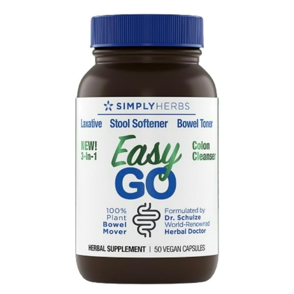 Simply Herbs Easy Go Bowel Mover, Cleansing Supplement, 50 Count (50 Servings)