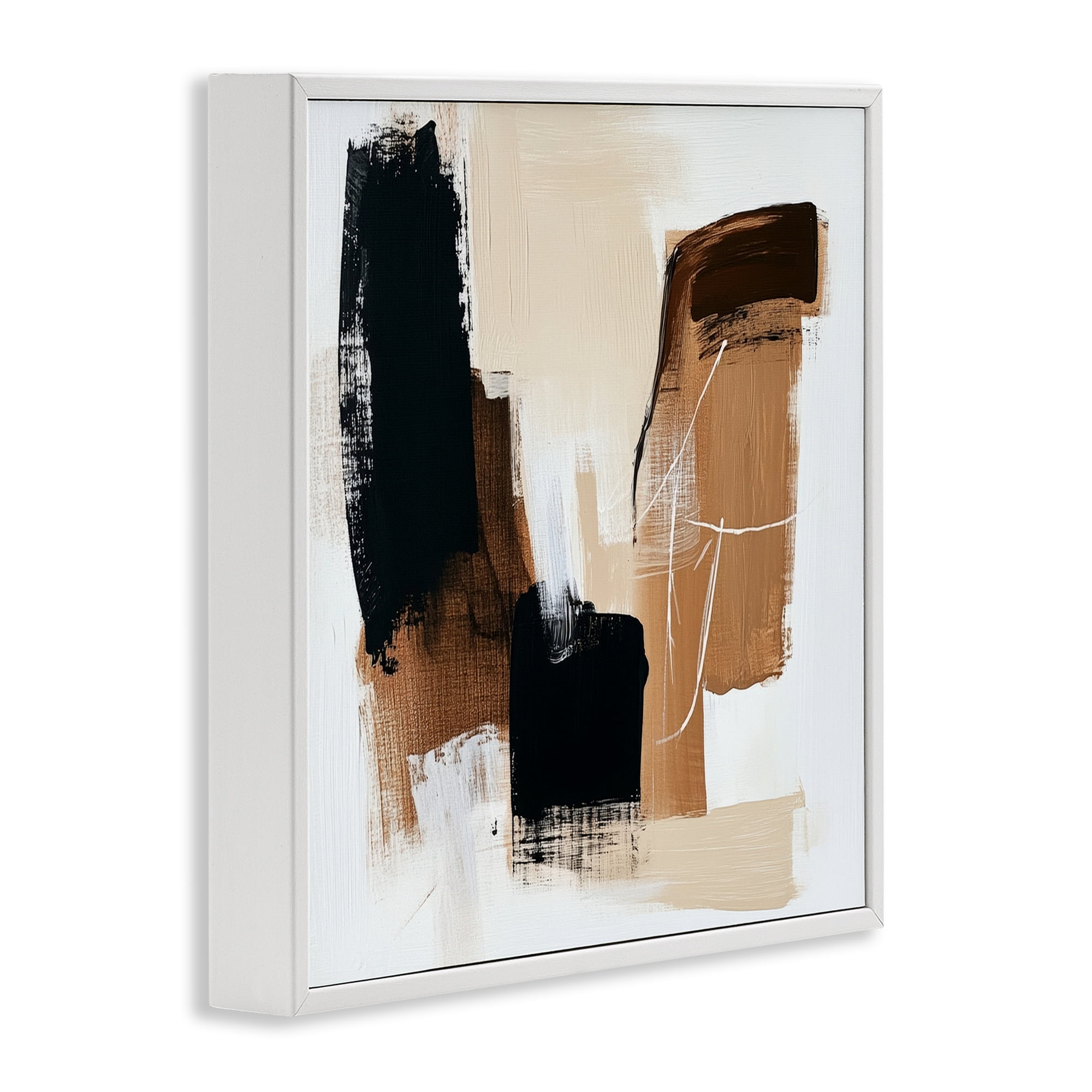 Stupell Industries Earthy Hues Neutral Balance White Framed Giclee Art, design by Petal Prints Design