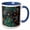 Blue/White, variant on 3drose, Teal and Image of Copper Image of Watercolor Flower Splash Pattern, 15oz Mug