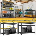 thumbnail image 4 of 5 Tier Metal Shelving Unit, Adjustable Storage Shelves, 72" H Heavy Duty Garage Shelves, Outdoor Shelves for Warehouse, Basement, Kitchen, Pantry, Living Room, Black, 36" W x 16" D, 4 of 7