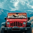 thumbnail image 3 of Uorisanigo Windshield Sunshade Compatible with Rubicon Sahara TJ JK JKU 2 Door & 4 Door, Mountain Sunset Car Windshield Sun Shade Front Window Sun Visor Block UV Rays and Heat, 3 of 7