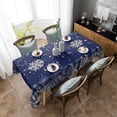 thumbnail image 4 of Christmas Snowflakes And Pine Leaves Table Cloth Waterproof Dining Tablecloth Kitchen Decorative Party Table Cover, 4 of 6