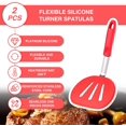 thumbnail image 3 of Volteadores de silicona de 2 piezas, volteador de panqueques Flexible, espátula redonda ancha para huevos, tortitas, hamburguesas, filetes oso de fresa  Hogar, 3 of 5