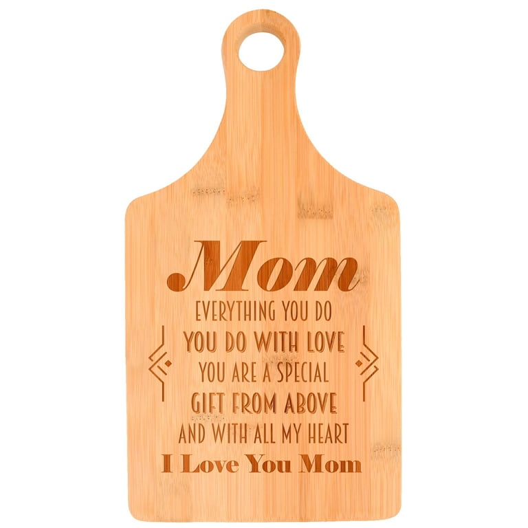 Mother's Gift – Bamboo Cutting Board Design Mom Gift Mother's Day Gift  Birthday Christmas Gift Engraved Side For Décor Hanging Reverse Side For  Usage
