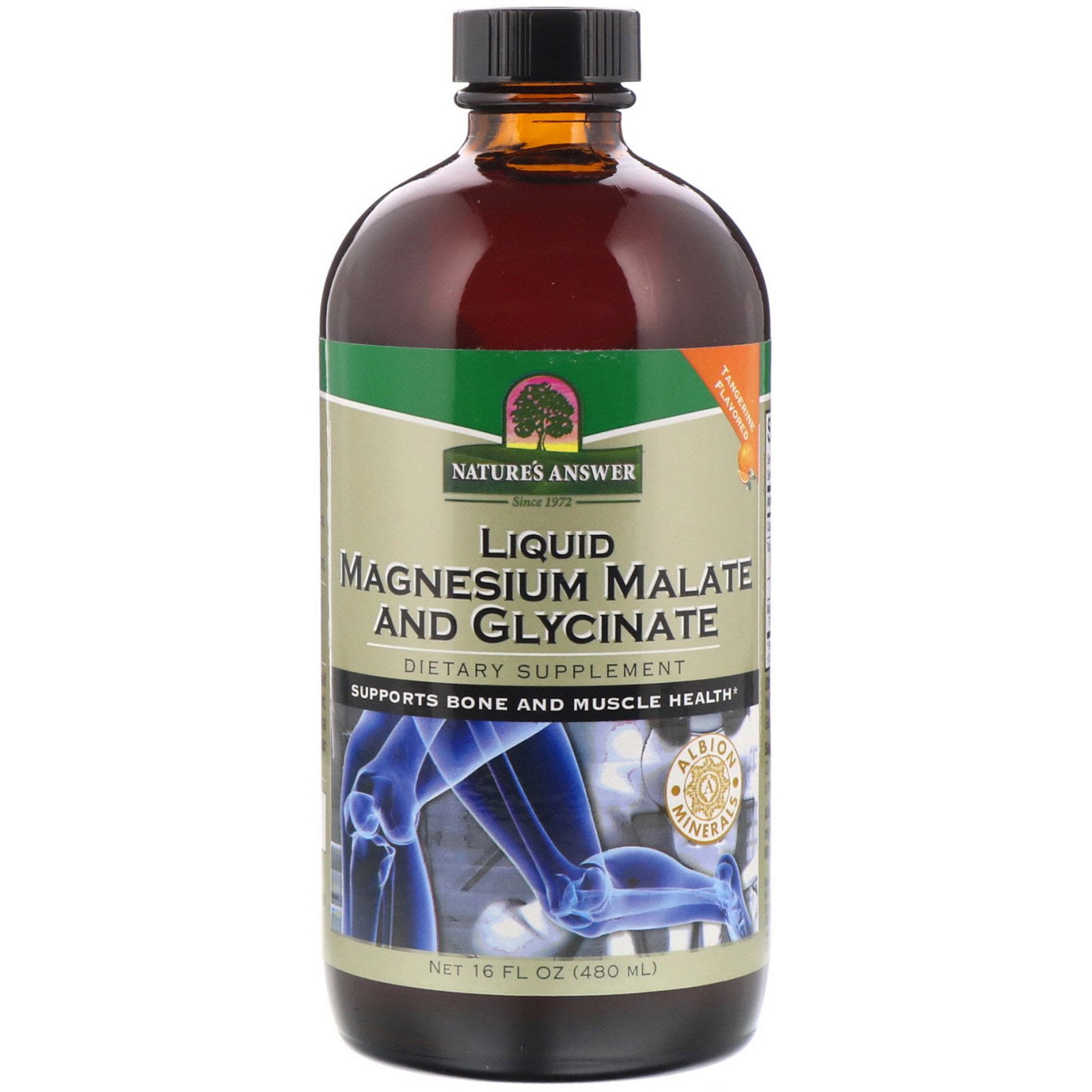 Liquid Magnesium Malate and Glycinate, Tangerine Flavor, 16 fl oz (480