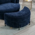 thumbnail image 3 of Aukfa 33" Storage Ottoman, Convertible Bench, Side Table for Living Room, Half Moon Shape, Navy, 3 of 7