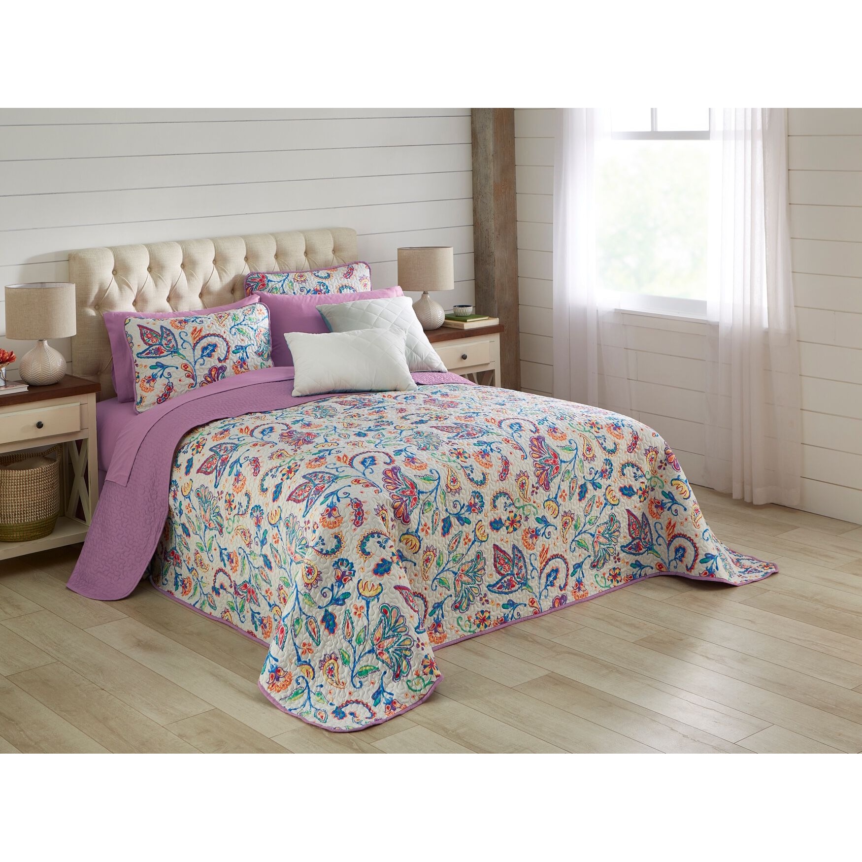 BrylaneHome Bedding BH Studio Reversible Two-Tone Ultra Soft Quilted Bedspread