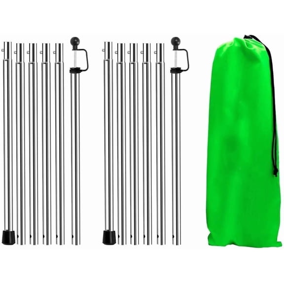 Tarp Poles Adjustable Heavy Duty Camping Tent Poles Portable Telescoping for Awnings Canopy Rain Fly Shelter Set of 2