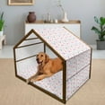 thumbnail image 2 of Ice Cream Pet House, Sweets Pattern with Ice Cream Cones and Candy Stars Design Abstract Desserts Food, Outdoor & Indoor Portable Dog Kennel with Pillow and Cover, 5 Sizes, Multicolor, by Ambesonne, 2 of 4