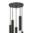 thumbnail image 2 of Hexagonal Metal Frame 5 LED Light Pendant with Glass Diffuser, Black - Saltoro Sherpi, 2 of 5