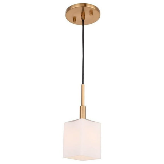 Woodbridge Lighting Langston 1-Light Metal Steel Mini Pendant in Brass