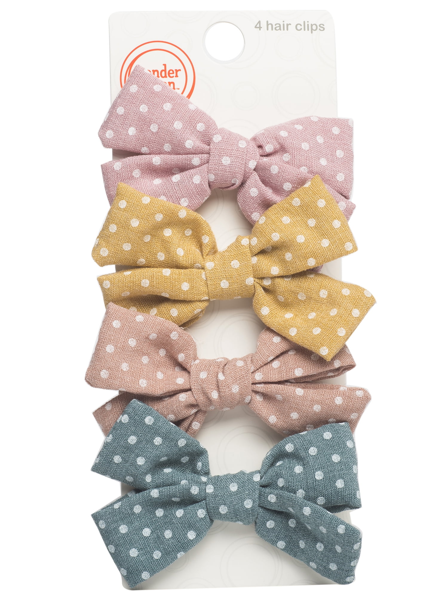 WN 4PC DOT BOW CLIP