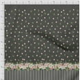 thumbnail image 3 of Soimoi Gray Poly Georgette Fabric Dot & Floral Panel Print Fabric by Yard 52 Inch Wide, 3 of 3