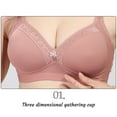 thumbnail image 3 of Fesfesfes Bras for Women Padded Shaped Bras Wire Free Side Lifted Underwear Bras Elegant Lace Edge Solid Bras Gather Push Up Unwired Everyday Bras, 3 of 8