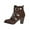 Brown, variant on Xfvqtps Womens Fashion Ankle Boots with Buckle Decor Winter Casual Booties Block Heel Side Zipper Round Toe Comfortable Short Boots for Women Black