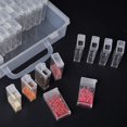 thumbnail image 4 of Caja de herramientas portátil transparente para decoración de uñas, 64 rejillas, caja de plástico de diamante, caja de almacenamiento de joyería para decoración de uñas, Mini perla Rectangular, 4 of 5