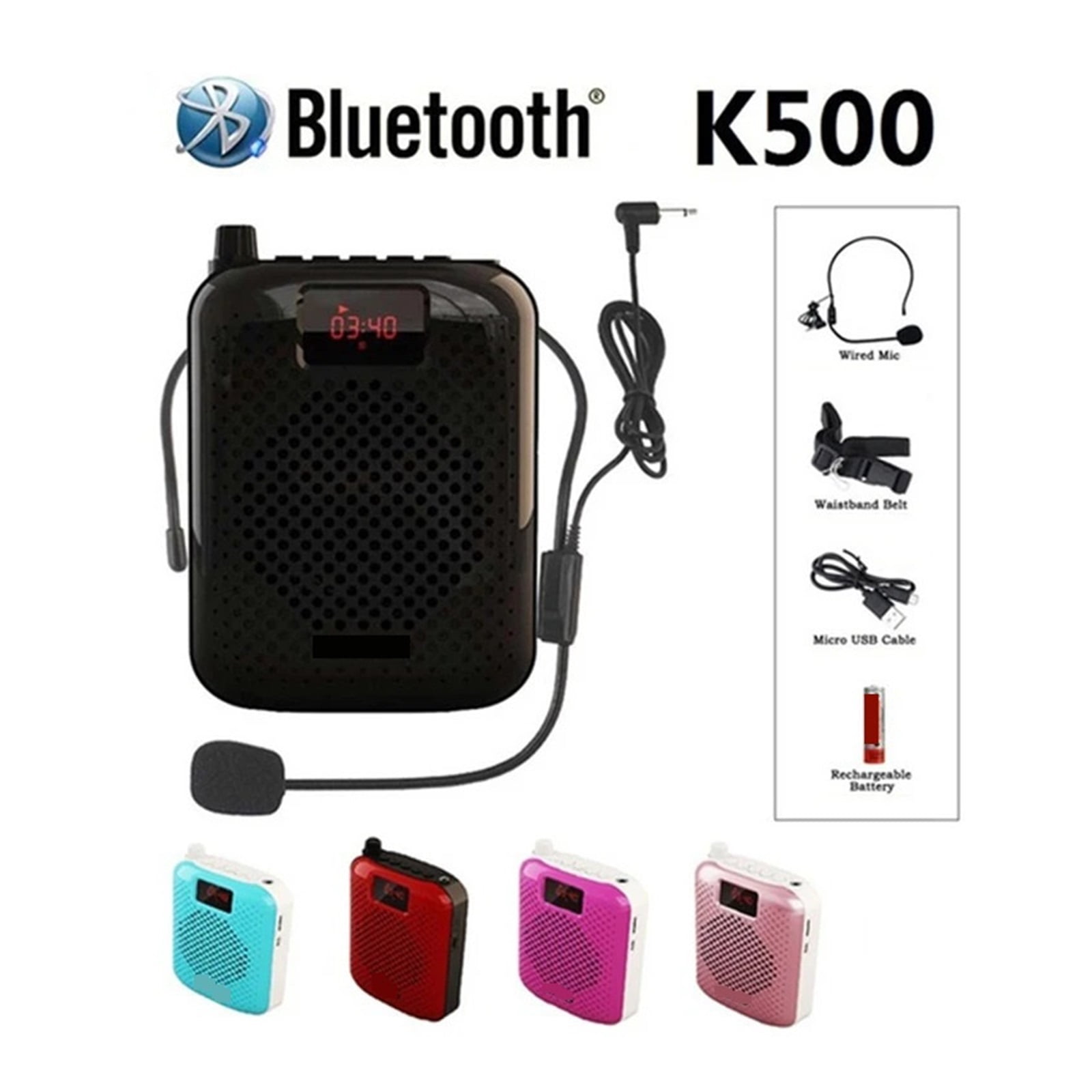 Microphone Loudspeaker Portable Auto Pairing Voice Amplifier Megaphone Speaker USB Charging Column ,Powerful&Original Sound