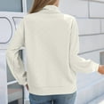 thumbnail image 5 of Ailaofu Fall Long Sleeve Tops for Women Quarter Zip Pullover Dressy Casual Textured Blouse Lapel Neck Shirt, 5 of 7