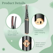 Heated Eyelash Curlers, USB Rechargeable Electric Eyelash Curler for Women, 3 Temperature Modes 2 in 1 Clip-Type Eyelash Curler with Built-in Comb Fast Heating & Long Lasting