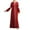 Red, variant on YanHoo Plus Size Dresses for Women Middle East Costume Elegant Print Floor Length Dress Kaftan Muslim Long Sleeve Maxi Dresses