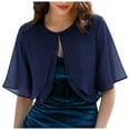 thumbnail image 2 of Bolero Shrug Cardigans for Women 2025 Lightweight Short Sleeve Button Open Front Sheer Chiffon Cardigan Bolero, 2 of 7