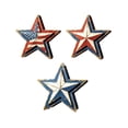 thumbnail image 2 of Nkmbld 3Pcs 4th of July Wooden Star Ornaments Patriotic Tiered Tray Decor, Vintage Star Shaped Wood Blocks, Rustic Tabletop Sign Independence Day Party Decor, 2 of 8