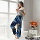 thumbnail image 5 of Fotbe Navy Blue Marble Pantalones de Pijama para Mujer, Pantalones de Dormir, Pantalones Pj con Cordón y Bolsillos-Medium, 5 of 6