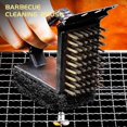 thumbnail image 3 of Cepillo y raspador para parrilla de barbacoa extendidos, mango de madera grande y cerdas de acero inoxidable reemplazables, seguro para la cabeza, limpieza sin rayones, lo mejor para, 3 of 4